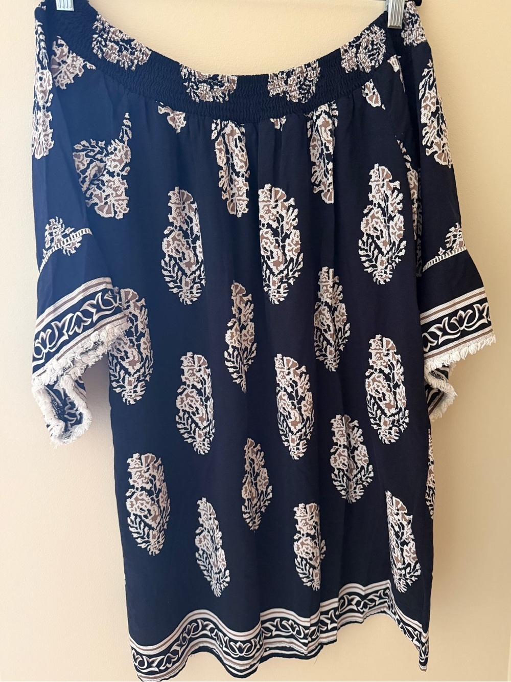 Kori XL Navy Off the Shoulder Flowy Dress